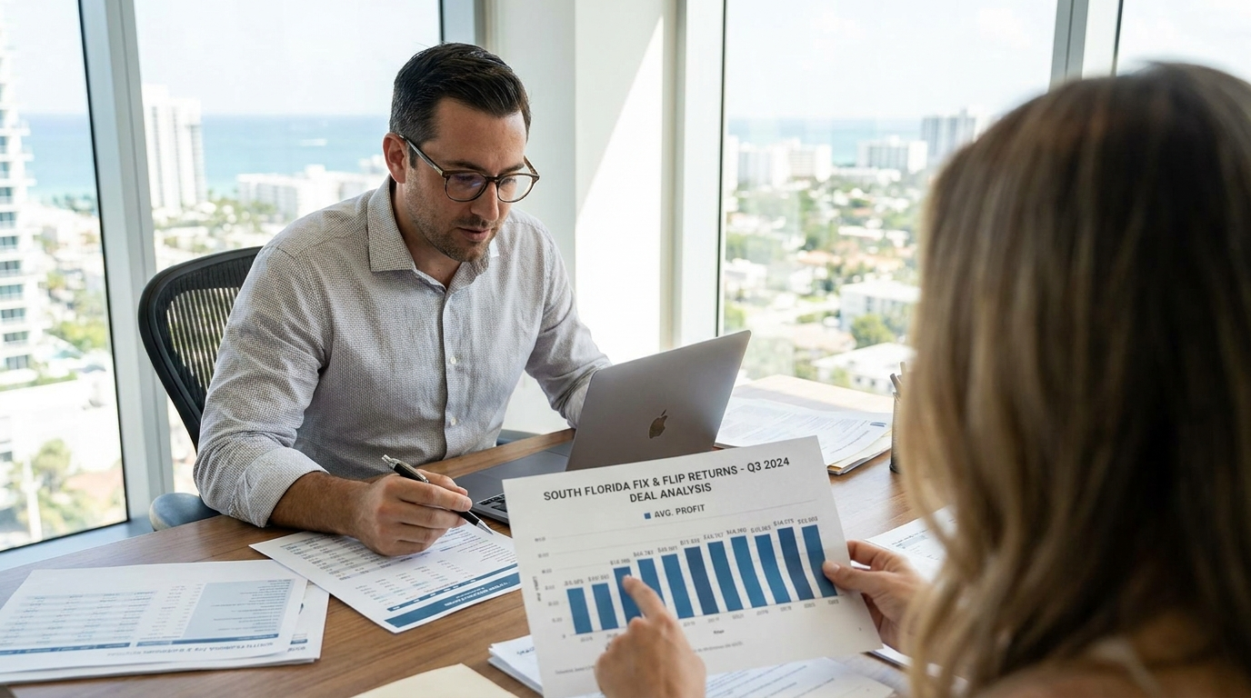 Average profit on a house flip — South Florida fix and flip deal analysis showing net return breakdown
