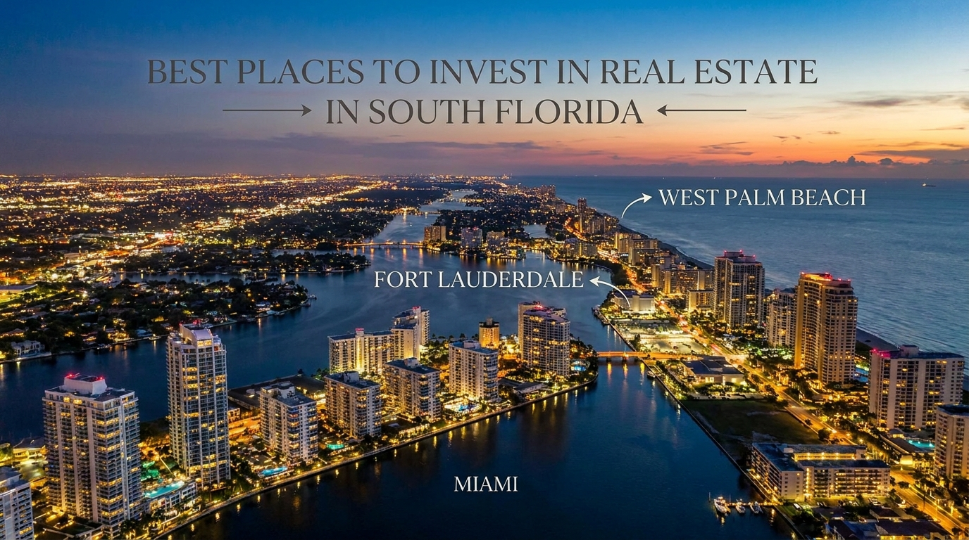 The best place to invest in real estate in South Florida — waterfront homes at sunset