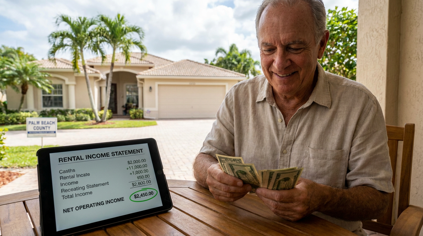 Cash flow rental property calculator results showing positive monthly cash flow for a South Florida rental