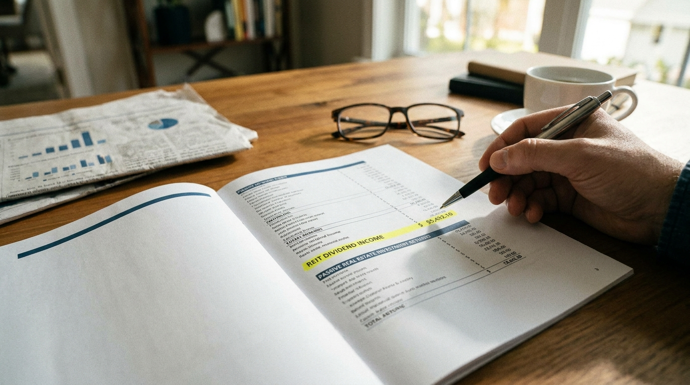 REIT dividend income statement showing real estate investment returns