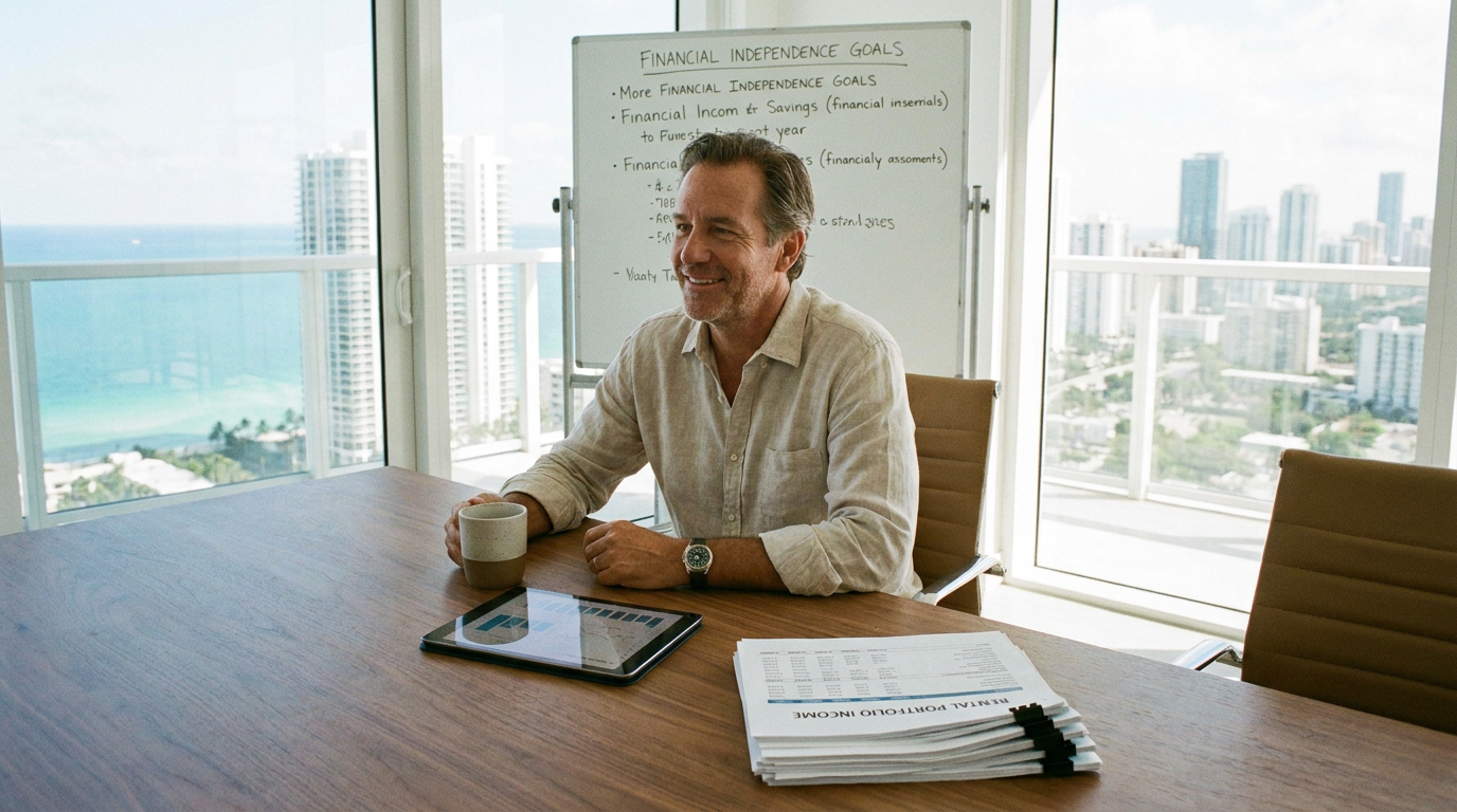Full-time real estate investor South Florida financial independence passive income from rental portfolio