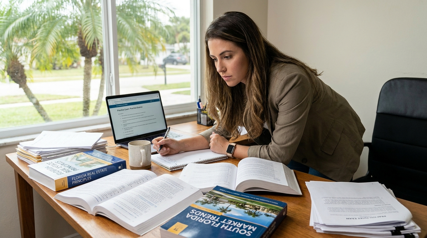 How hard is it to be a realtor — new Florida agent studying for real estate license exam