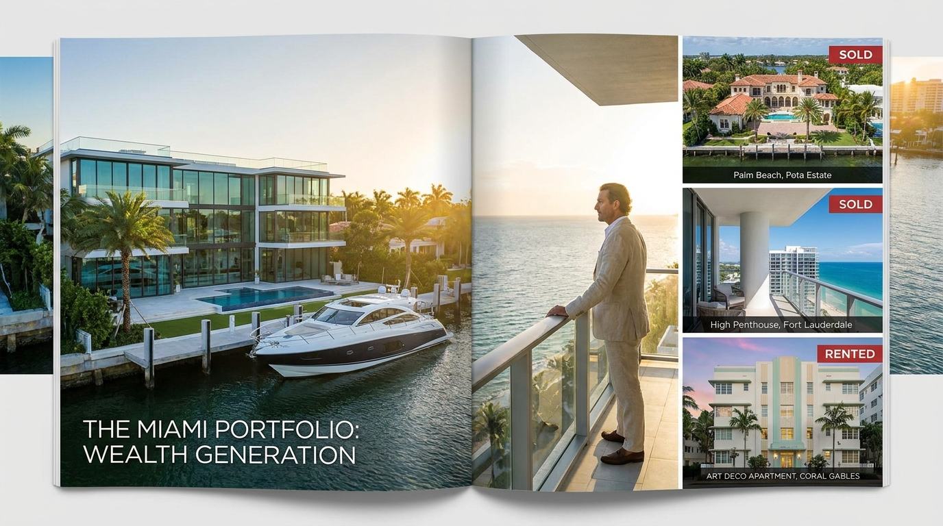 How to become a millionaire in real estate — South Florida investment property portfolio map showing wealth accumulation over time