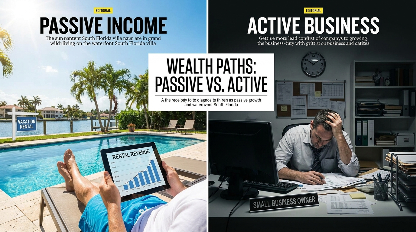 Real estate vs business — South Florida rental property generating passive income while owner enjoys free time